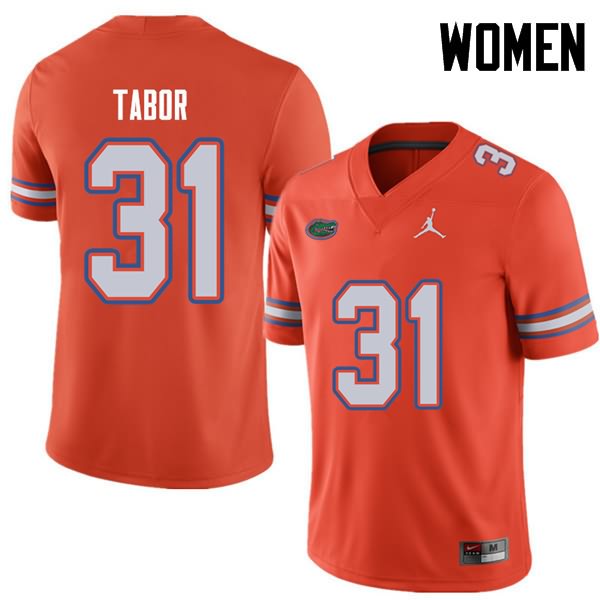 NCAA Florida Gators Teez Tabor Women's #31 Jordan Brand Orange Stitched Authentic College Football Jersey TGQ7864ZN